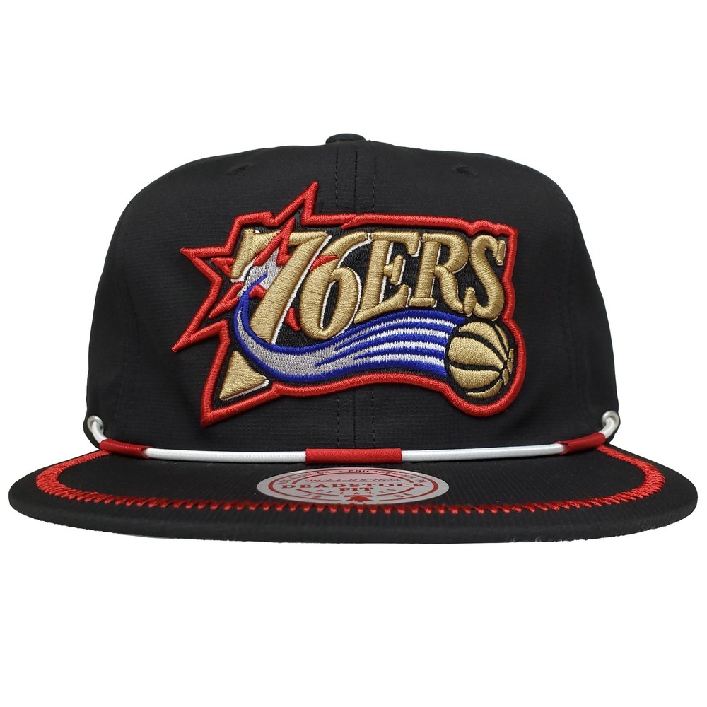 Philadelphia 76ers Mitchell & Ness NBA Deadstock‎ Cinch Back Hat Cap 3D Logo NWT